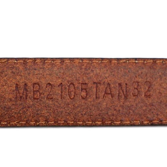 Fossil BROWN GENUINE LEATHER 1 1/8"Wd STITCH DRESS CASUAL MEN'S BELT 32/80 (X37 - Picture 13 of 16